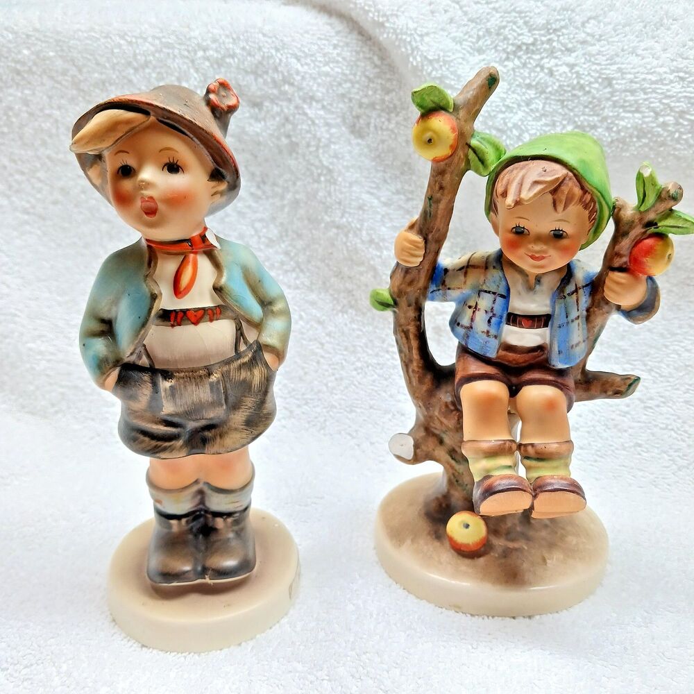 Hummel "Brothers" Figurine, "Brother" and "Apple Tree Boy" 1972-1979 mfg Germany